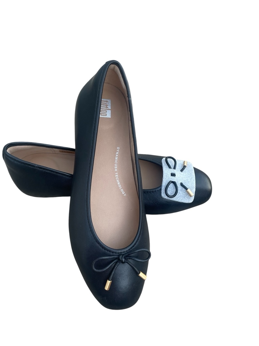 FitFlop Black Balletina Flats, Bow Detail, Size 8, Brand New
